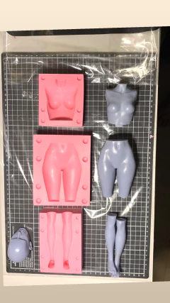 Ref.HUM300- Kit corpo completo com molde cabeça 50cm (moldes de silicone bipartidos ) - comprar online