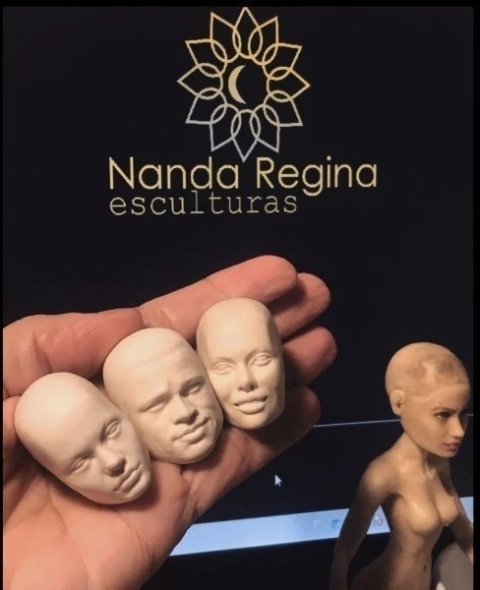 Kombo dois moldes rosto feminino e um masculino Ref.019