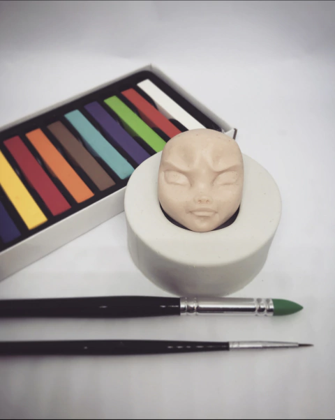 Ref.705-Moldes coleção humaninhos cartoon e chibi Rostos Expressões feminino