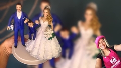 Ref.777- Casal de noivinhos CARICATURAS (esculturas por encomenda)