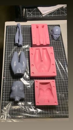 Ref.HUM300- Kit corpo completo com molde cabeça 50cm (moldes de silicone bipartidos ) na internet