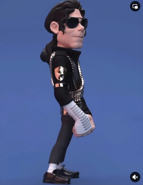 Ref.B0012- Boneco Michael Jason cartoon Rocker 15cm ( resina )