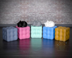 Ref.G39- Miniatura de puffs realistas 5 peças cores sortidas (escala de tamanho 1:10) - comprar online