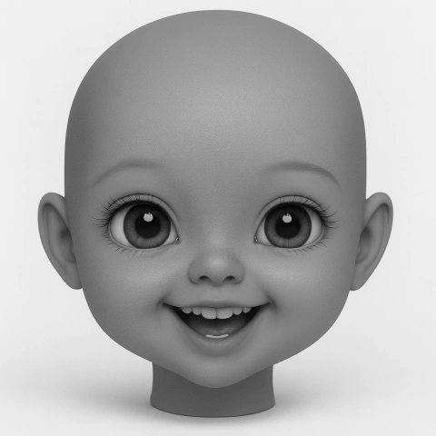 Ref.DOLL001- Molde de silicone rostinho Doll baby 5,5cm de altura fora do molde - - comprar online