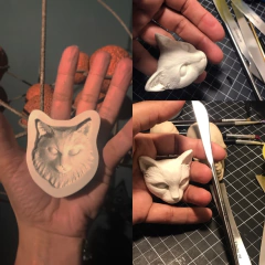 Ref.87601-Moldes cabeça de gato, a peça fica com 5cm fora do molde