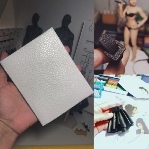 Textura de silicone efeito couro placa com 10cm X 11.5cm