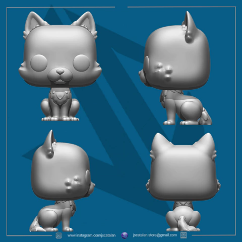 Ref.F04P- Pop pet cat peludinho 4cm (pronto pra pintar )
