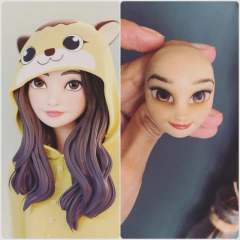 Ref.389- 10 moldes expressões coleção rostos humaninhos cartoon e chibi - Nanda Regina