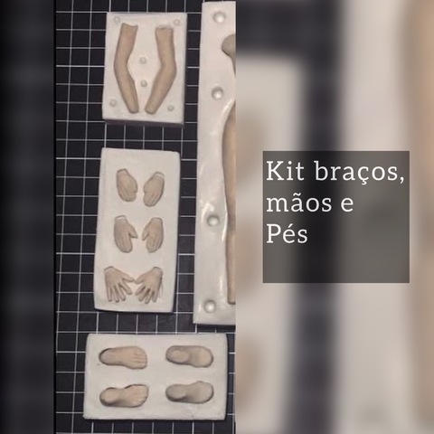 Ref.016-Kit molde braços, mãos e pés escala 1/10