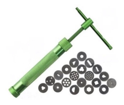 Extrusora de metal verde