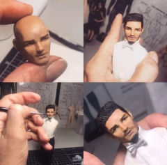 023- Molde rosto sério masculino proporção realista 1/10 entre 2,5 a 2,7 cm de altura