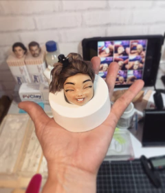 Ref.702 Molde base rosto sorriso aberto humaninhos cartoon e chibi
