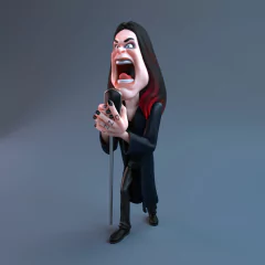 Ref.5434324579976- Ozzy 15 cm (Em resina pintura artística a mão )