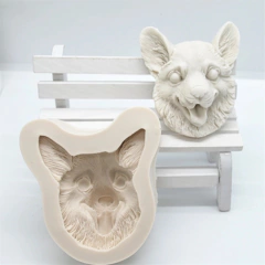 Ref.2027-Molde cabeça Dog, para aplique de xícara - Nanda Regina