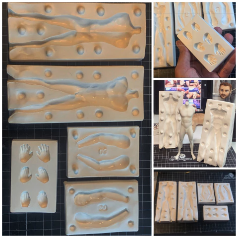 Ref.34899B kit moldes corpo completo esses já saem com os pés do moldes (versão masculino)