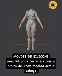 Ref.X3245- Novo MOLDE corpo feminino completo o corpo fora do molde com 17cm de altura sem a cabeça