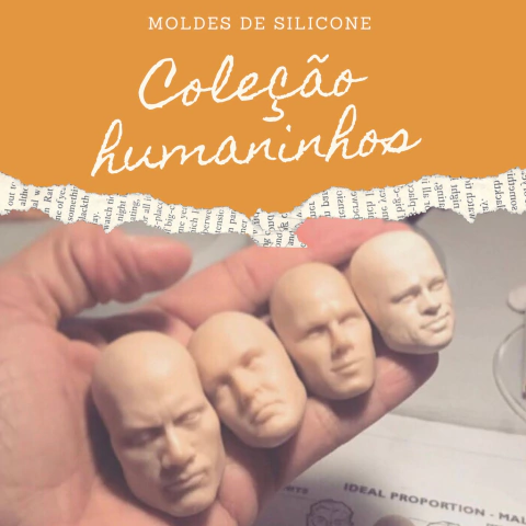 Kombo 4 moldes Masculinos Rostos, escala 1/6