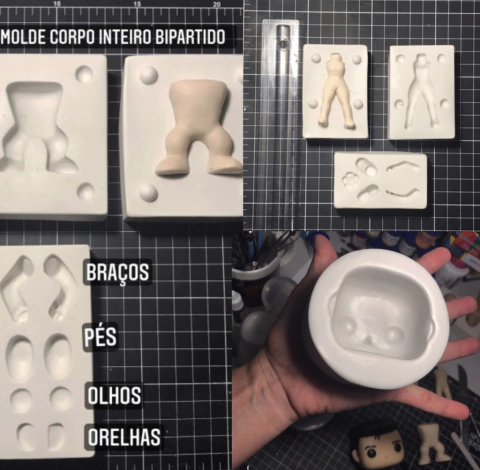 Kombo molde cabeça e corpo tradicional pop masculino, e corpo feminino estilo atual OFERTAS MAGICAS DE NATAL