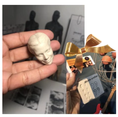 Ref.081-Kit molde rosto com molde orelhas medida do rosto entre 3 a 3,2 cm de altura