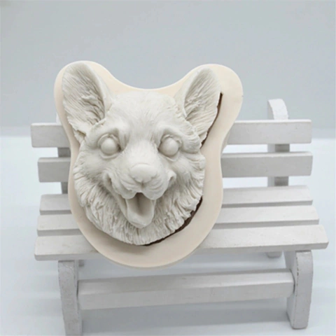 Ref.2027-Molde cabeça Dog, para aplique de xícara