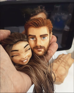 Imagem do Ref.1320 kit corpo completo com cabeça cartoon versão masculina 30 a 32 centímetros de altura GIGANTÕES