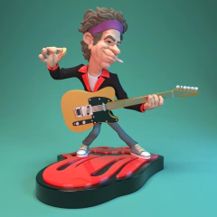 Ref.B0013- Boneco KEITH RICHARDS. 15cm (resina) - comprar online