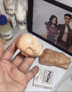 Ref.5679- Molde Rosto cartoon versão masculina expressão Sorrindo - loja online