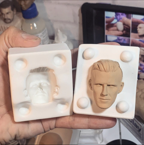 Ref.5510 -molde rosto masculino 3,8cm de altura