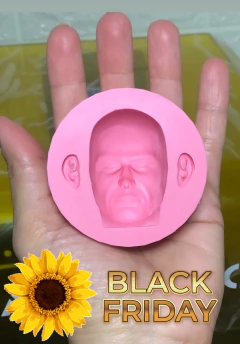 Ref.H100- Molde rosto masculino com orelhas ( 5cm de altura )