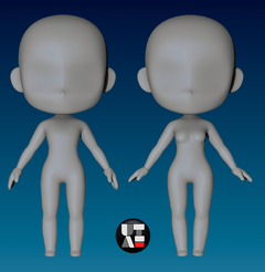 Ref.D02- Molde corpo completo chibi feminino 10cm - comprar online