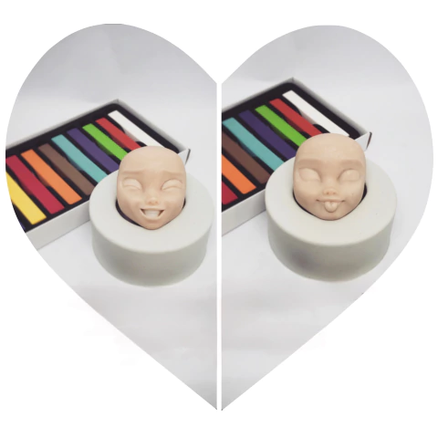 Ref.6060- Kit 2 moldes rostos coleção humaninhos cartoon expressões
