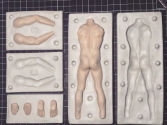 Ref.7954-kit com Molde rostos cartoon universal e corpo masculino completo coleção humaninhos on internet