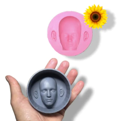 Ref.H101- Molde rosto masculino com orelhas ( 5cm de altura ) - na internet