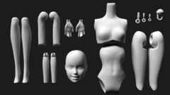 Ref.505050- Bjd Kit completo para a montagem escala 1/6 ( 28cm de altura ) oca de resina