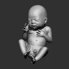 Image of Ref.34G96- Miniature realista baby reborn em resina 14k peça com 15cm - (cópia)