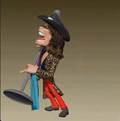 Ref.B0025- STEVEN TYLER estilo cartoon rocker 15cm de altura (peca em resina ) - Nanda Regina