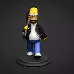 Ref.B0032- HOMER SIMPSON estilo cartoon rocker 17cm de altura (peca em resina ) na internet