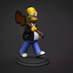 Ref.B0032- HOMER SIMPSON estilo cartoon rocker 17cm de altura (peca em resina ) - Nanda Regina
