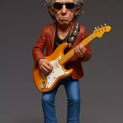 Ref.B0053- Boneco KEITH RICHARDS Rolling Stonescartoon rocker 16cm de altura (peca em resina ) - comprar online