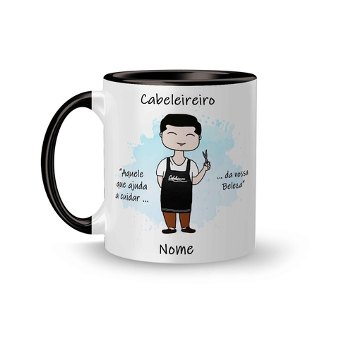Caneca Cerâmica Profissões Cabeleireiro Personalizada com Nome