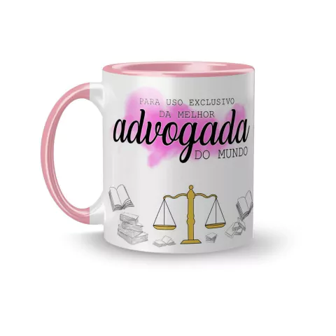 Caneca Cerâmica Profissões Advocacia - Para Uso Exclusivo da Melhor Advogada do Mundo 325ml