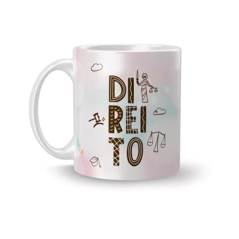 Caneca Cerâmica Profissões Advocacia - Direito Color 325ml