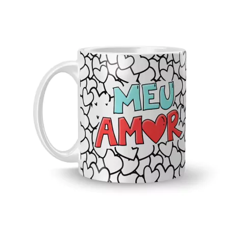 Caneca Cerâmica Meu Amor Fica Combinado assim: Eu e Você Juntos até o Fim 325ml