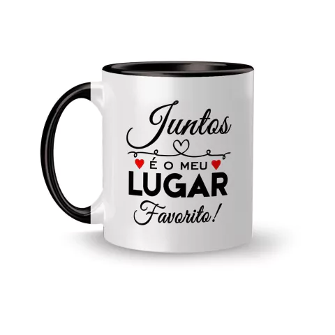 Caneca Cerâmica - Juntos é o Meu Lugar Favorito! 325ml