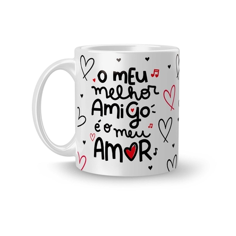 Caneca Cerâmica O meu Melhor Amigo é o Meu Amor com Foto 325ml