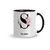 Caneca Cerâica Alfabeto Floral Preto Personalizada com Nome 325ml - comprar online