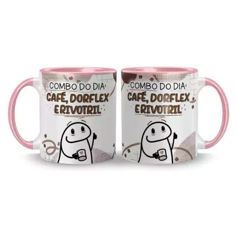 Caneca Cerâmica Flork - Combo do dia: Café, Dorflex e Rivotril 325ml na internet