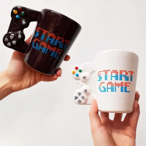 Caneca Controle Vídeo Game 3D Gamer Nerd Geek 300ml Cerâmica