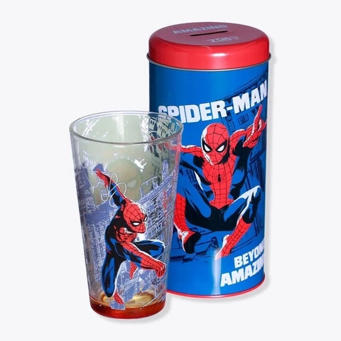 Copo com Cofre Ican 500ml Spider Man City Homem Aranha - 10024829