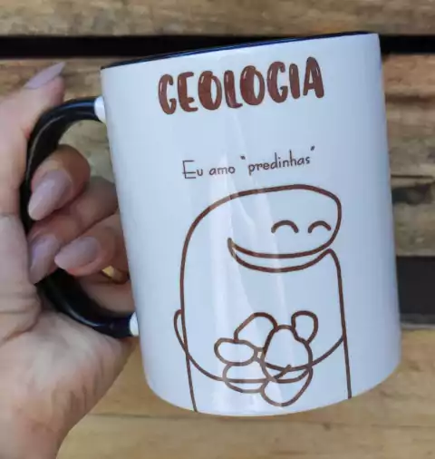 OUTLET Caneca Personalizada Profissões Flork - Geologia / Geólogo - Eu Amo 'predinhas' (Pequenos Defeitos de Fabricação)